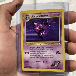 Pokemon Sabrina’s Haunter Card 58/132 Gym Heroes WOTC 1999 TCG MP Vintage Vtg - Image 2