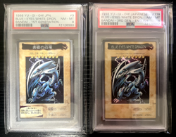Yu-Gi-Oh! Card Blue-Eyes White Dragon Bandai Japanese English PSA 8 2-Set - Image 1