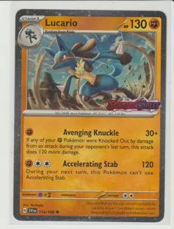 Lucario Stamped Cosmos Holo Promo Pokemon Card SVI 114/198 - Image 1