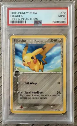 PSA 9 Pikachu 79/110 Delta EX Holon Phantoms 2006 Pokemon Card - Image 1