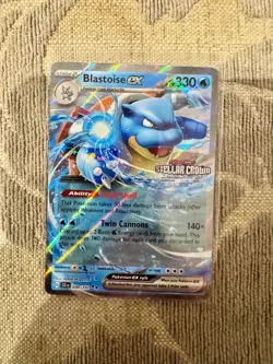 Pokemon TCG Card Blastoise ex 030/142 STAMPED Stellar Crown Promo Double Rare NM - Image 1