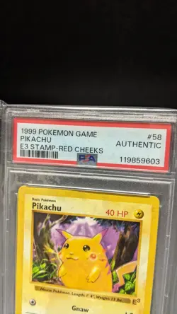 1999 Pokemon E3 Pikachu Red Cheeks Promo #58 Shadowless Base Set PSA - Image 2