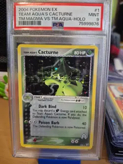 2004 Pokemon EX Team Magma vs Team Aqua Aqua's Cacturne Holo 1 PSA 9 MT 75999876 - Image 1