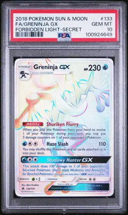 PSA 10 2018 POKEMON SUN & MOON FORBIDDEN LIGHT 133 GRENINJA GX FORBIDDEN LIGHT - Image 1