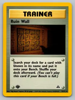 Pokemon TCG Neo Discovery Ruin Wall 74/75 1ST EDITION - Image 1