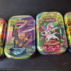 Pokemon Prismatic Evolutions EMPTY Mini Tins x7 - Image 3