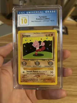 Tyrogue 2001 66/75 CGC Pristine 10 Neo Discovery- Unlimited - Image 1
