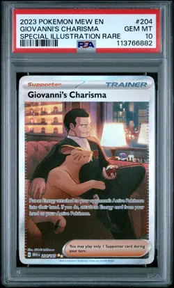 2023 POKEMON EN-151 SPECIAL ILLUSTRATION RARE #204 GIOVANNI'S CHARISMA PSA 10 - Image 1