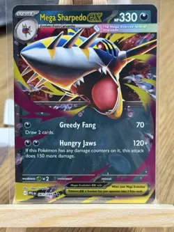 Pokemon TCG Mega Sharpedo EX 061/094 Phantasmal Flames Double Rare Mint - Image 1