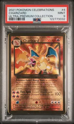 PSA 9 - Charizard 4/102 Metal SWSH Celebrations Ultra Premium Collection - Pokem - Image 1