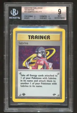 Sabrina 20/132 1st Edition Gym Challenge Holo Rare Pokemon Card Beckett 9 - Image 1