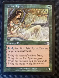 English - MTG Elvish Lyrist - Urza’s Saga - Image 1