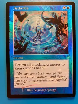 MTG 1x FOIL RETRO Aetherize # 448 Ravnica Remastered Magic the Gathering x1 NM - Image 1