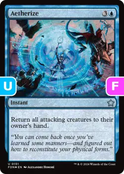 MTG Aetherize FDN U Instant *Foil* NM - Image 1
