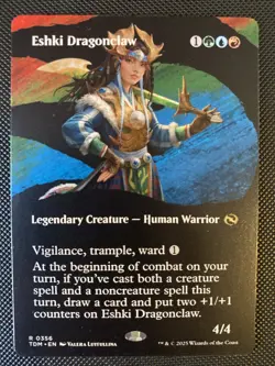 English - MTG Eshki Dragonclaw - Borderless - Tarkir: Dragonstorm - Image 1