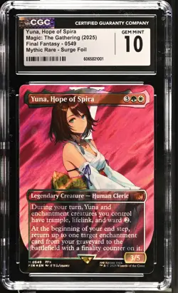 2025 Magic Yuna Hope of Spira 0549 Borderless Surge Foil Final Fantasy CGC 10 - Image 1