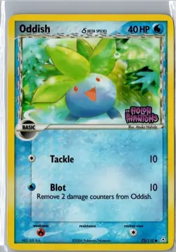 Pokemon 2006 TCG Oddish 73/110 EX Holon Phantoms stamped Reverse Holo Card NM - Image 1