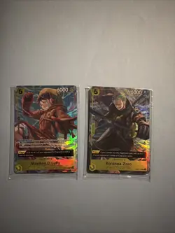One Piece Promo Cards Monkey D Luffy & Roronoa Zoro OP12 Illus. Box 3 Sealed - Image 1