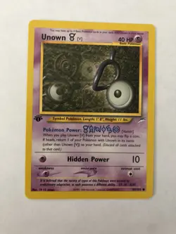UNOWN V - 89/105 - 1st Edition-Neo Destiny - Common - Pokemon Card - NM - Image 1