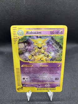 Pokemon TCG - Alakazam 001/165 Expedition 2002 Base Set Holo Rare e-reader - Image 1