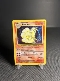 Pokemon TCG Ninetales 12/102 Base Set Holo Rare MP - Image 1
