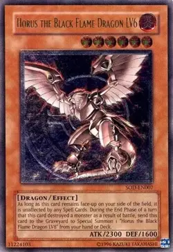 Yugioh: 1x Horus the Black Flame Dragon LV6 - SOD-EN007 - Ultimate Rare - NM-VLP - Image 1