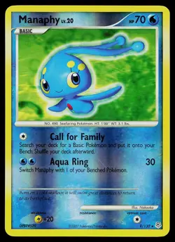 Pokemon Card - Manaphy Diamond and Pearl 9/130 Holo Rare Reverse Holo - Image 1