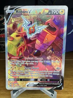 Pokemon TCG Rotom v Lost Origin Alternate Art Holo Ultra Rare Card 177/196 - Image 1