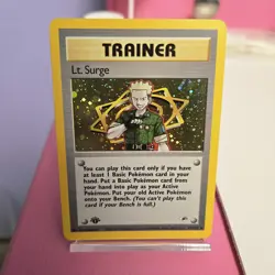LT. SURGE 1st Edition 17/132 Pokemon Gym Heroes Card 2000 - Image 1