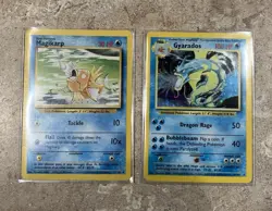 Pokemon Cards: Gyarados 6/102 Holographic and Magikarp 35/102, Base Set (Kanto) - Image 1