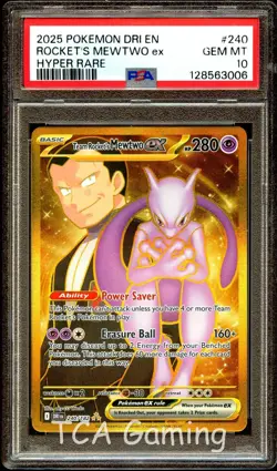 PSA 10 GEM MINT Team Rocket's Mewtwo Ex 240/182 SECRET RARE Pokemon Card 006 - Image 1