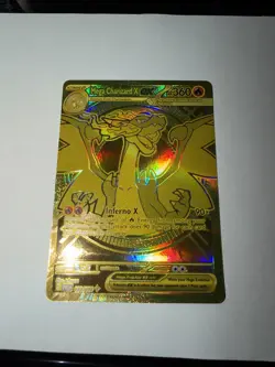 Mega Charizard X EX Phantasmal Flames 130/94 Mega Ultra Rare Gold Card In Hand - Image 2