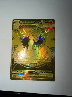 Mega Charizard X EX Phantasmal Flames 130/94 Mega Ultra Rare Gold Card In Hand - Image 3