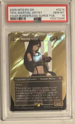 2025 MTG FINAL FANTASY COMMANDER SURGE FOIL #0214 TIFA, MARTIAL ARTIST PSA 10 - Image 1