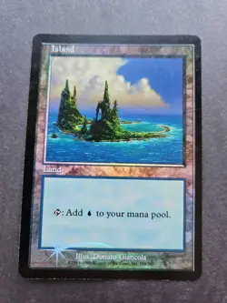 MTG Magic the Gathering Arena Promo Urza's Saga Island No Symbol - Image 1