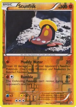 Stunfisk 83/113 Reverse Holo Legendary Treasures Pokemon Card LP - Image 1