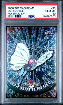 2000 TOPPS CHROME POKEMON T.V. #12 BUTTERFREE PSA 10 - Image 1
