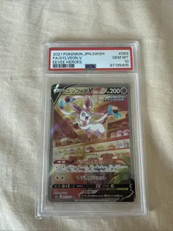 2021 Pokemon Japanese Sword & Shield Eevee Heroes #083 Full Art/Sylveon v PSA 10 - Image 1