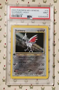 2000 POKEMON NEO GENESIS 1ST EDITION #13 SKARMORY-HOLO PSA 9 - Image 1