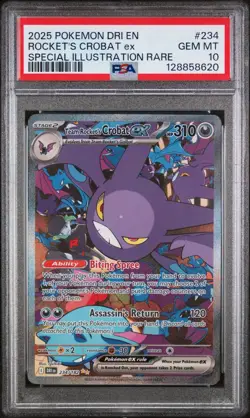 2025 POKEMON DRI SPECIAL ILLUSTRATION RARE TEAM ROCKET'S CROBAT EX PSA 10 - Image 1