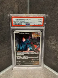 PSA 9 Pokemon Center Stamp Flutter Mane Promo #097 2024 SVP Scarlet Violet ETB - Image 1