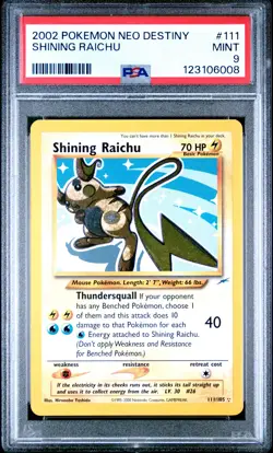2002 POKEMON NEO DESTINY #111 SHINING RAICHU PSA 9 - Image 1