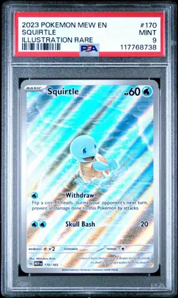 2023 POKEMON MEW EN-151 ILLUSTRATION RARE #170 SQUIRTLE PSA 9 - Image 1
