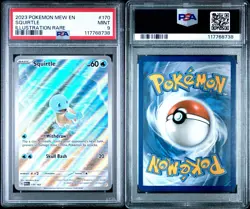 2023 POKEMON MEW EN-151 ILLUSTRATION RARE #170 SQUIRTLE PSA 9 - Image 3