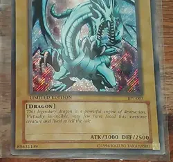 Yu-Gi-Oh! Blue Eyes White Dragon 1996 BPT-003 Mint-Limited Edition - Image 2