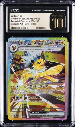 2024 POKEMON JPN TERASTAL FEST EX #209/187 JOLTEON EX CGC 10 PRISTINE - Image 1