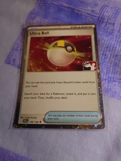 POKEMON CARD 2023 PRIZE PACK SERIES 4 ULTRA BALL HOLO 196/198 STAMPED NEAR MINT - Image 1