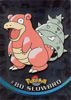 Slowbro #80 - BLUE LOGO - SILVER HOLO - SERIES 2 - TOPPS Pokemon CARD - LP - Image 1
