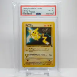1999 Pokemon Game Pikachu Black Star Movie Promo Stamped #4 PSA 6 - Image 1