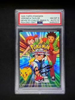 topps Pokemon The First Movie Rainbow Foil Checklist Autographed Veronica Taylor - Image 1